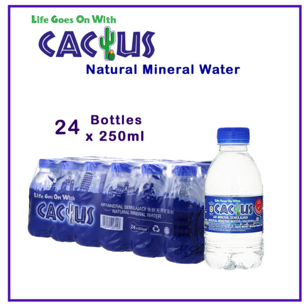 Cactus Brand – Natural Mineral Water 250ml x 24 [Mini Pocket Bottle)🌟 ...